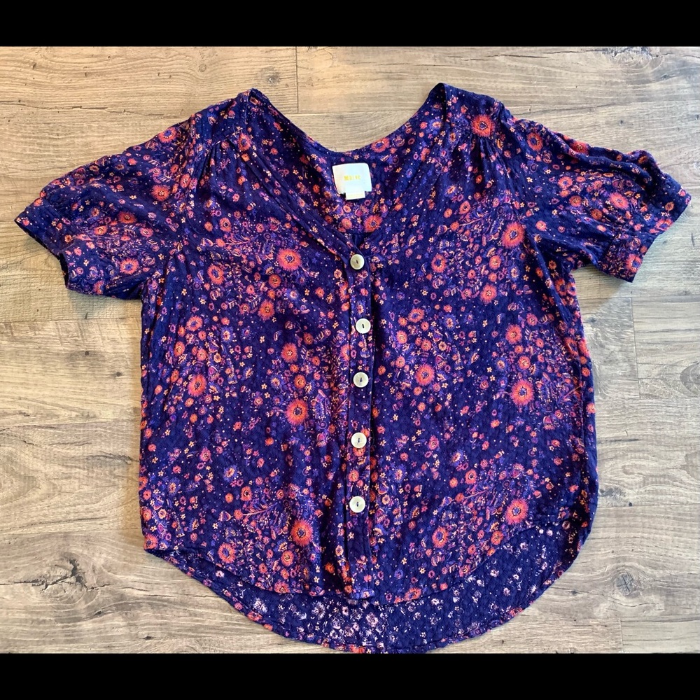 Anthropology MAEVE Peasant Top Size 12